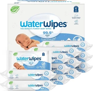 12 Pack WaterWipes Original Baby Wipes, Water Based Wipes Unscented 720 EXP:2026 - Picture 1 of 6