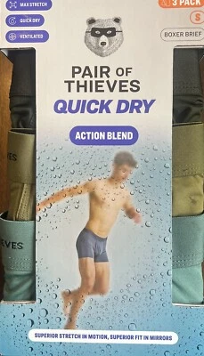 Pack de 3. Calzoncillos boxer pequeños (28”-30”) Thieves para hombre ropa interior. Stretch superior. Foto 1 de 2