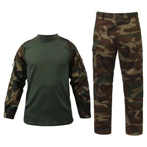 Men's Tactical Airsoft Combat Uniform Set, Military Combat Shirt & BDU Pants - Picture 1 of 9