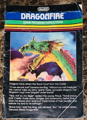 Dragonfire Intellivision 1982 Original Game Manual Only IMAGIC Authentic - Image 1 of 3
