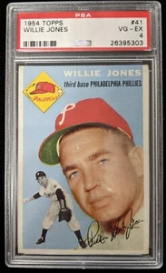 1954 Topps WILLIE JONES #41 PSA 4 VG-EX Philadelphia Phillies 26395303 - Picture 1 of 2