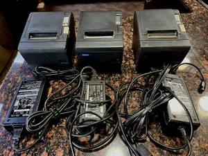 LOT OF 3 Epson TM-T88II Point Of Sale Thermal Receipt Printers W/ POWER  M129B - Picture 1 of 5