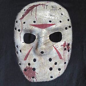 T-shirt d'horreur JASON'S HOCKEY MASK années 80. GRAND (NV) Friday The 13th d'occasion