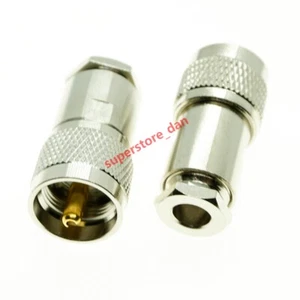 UHF PL259 male plug clamp For RG5 RG6 5D-FB LMR300 cable straight RF Connector - Picture 1 of 6