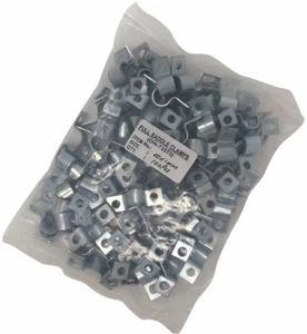 100pcs 10mm Full Saddle Clamps Pipe Strap Hose Tube Tension Cable Clip Metal BZP - Picture 1 of 3