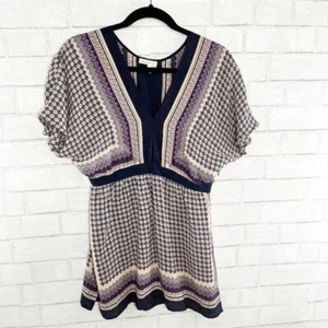 Meadow Rue - Anthropologie Multicolor 100% Silk Boho Blouse Women's Size Small - Picture 1 of 8