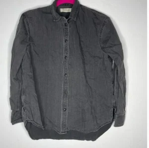 Madewell Button-down Gray Women Small Washed Look Casual Lightweight Denim Black - Foto 1 di 3