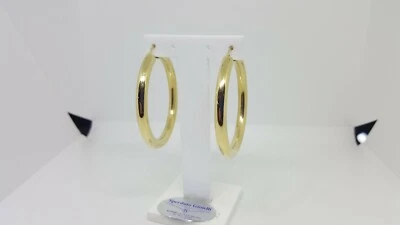 ORECCHINI A CERCHIO DI GRANDI DIMENSIONI IN ORO GIALLO 750 18KT 8,9 GR. (3083) - Immagine 1 di 4