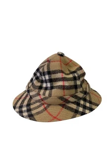 Vintage Burberry Rare Check Wool Safari Bucket Hat - Picture 1 of 5