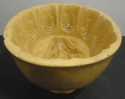 CUENCO DE CERÁMICA DE ARCILLA PINTADO A MANO VINTAGE ESTAMPADO MOTIVO HOJA Foto 1 de 4