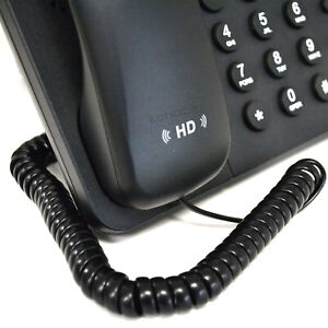 Telephone Handset Coiled RJ10 Plug to rj10 plug Cable Lead 2m Black