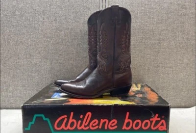 Mujer Marrón Oscuro Botas Vaqueras 8 1/2 Hechas en USA Allene Con Caja Foto 1 de 4