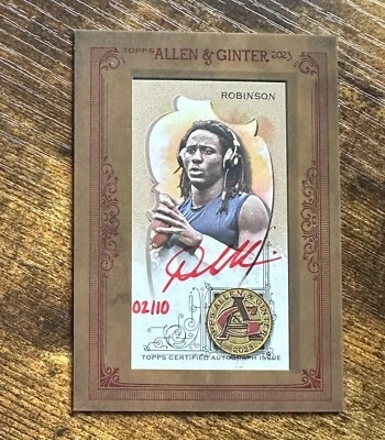 2023 Topps Allen & Ginter Framed Mini Auto Red Ink Denard Robinson /10 #X8380 - Image 1 of 2