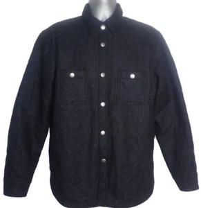 The Earnest Sewn Co Wollmischung Jacke Herren 3 M Shacket Schwarz Druckknopfleiste Preppy - Bild 1 von 7