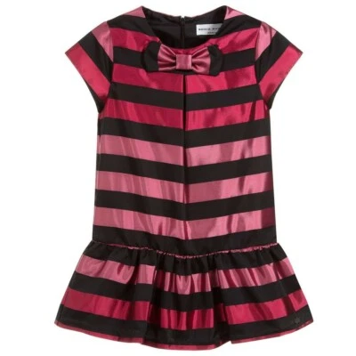 SONIA RYKIEL PARIS Girls Pink Stripe Satin Dress size 10yr - Image 1 of 2