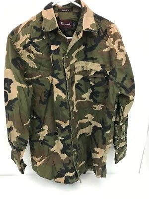 Browning Super Naturals Long Sleeve Camo Men's Large Cotton Blend 16-16.5 - Image 1 of 4
