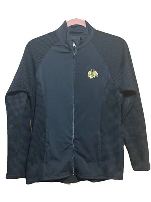 Chicago Blackhawks NHL Black Zip Weatherproof Antigua Soft Lining Women’s Medium - Image 1 of 4