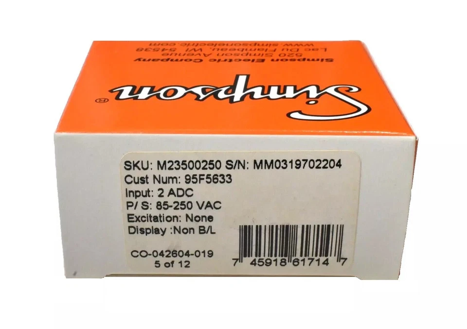 Medidor de panel digital Simpson M23500250 nuevo Foto 1 de 1