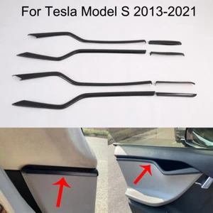 Carbon Fiber Car Interior 4 Door Handle Cover Trim For Tesla Model S 2013-2021 - Bild 1 von 2