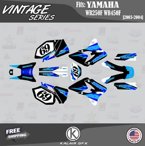 Graphics Kit for YAMAHA WR250F and WR450F (2003-2004) Vintage - BLUE-SHIFT - Picture 1 of 6