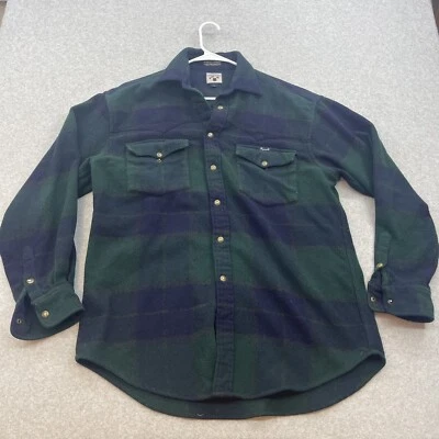 Franela faconnable vintage para hombre grande manga larga verde azul cuadros broches de presión occidentales Foto 1 de 4