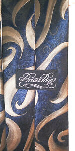 Bristol Bay Mens Necktie Black Tan Swirl Abstract Artistic Background textured
