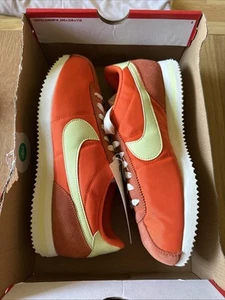Brand New Women’s Nike Cortez Textile Safety Orange & Life Lime Trainer Size 8.5 - Picture 1 of 10