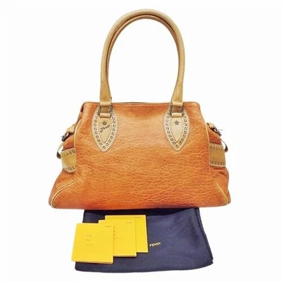 Auténtico bolso de mano Fendi Etniko 8BN162 de cuero napa marrón de colección Foto 1 de 4