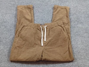 J Crew Pants Men Medium Brown Corduroy Dock Elastic Waist Drawstring Preppy - Picture 1 of 12