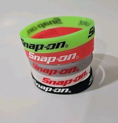 5Pc Snap On Tools PROMO Unisex Silicone Rubber Bracelet Wristband Multicolor NEW - Image 1 of 4