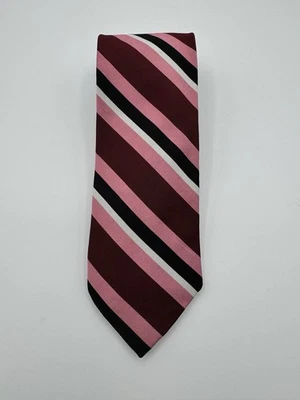 Галстук Peter Millar мужской розовый зеленая полоса шелк ручной складной длина 57 дюймов ширина 3 дюйма - Изображение 1 из 4