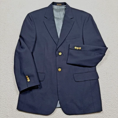 Blazer Stafford Abrigo Deportivo Chaqueta Lana Worsted Para Hombres 36 S Azul Marino Dorado Botón Foto 1 de 4