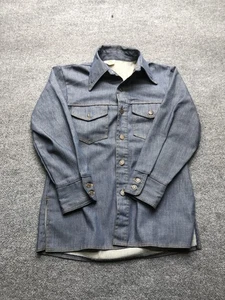 BAR Authentic Western Shirt Mens Large Blue Denim Snap Front Pointed Pockets - Picture 1 of 8