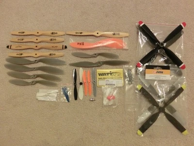 HÉLICES DE AVIÓN RC DE COLECCIÓN PIEZAS DE AVIÓN RC FMS MADERA HÉLICE PARQUE VOLADORES ACCESORIOS Foto 1 de 4