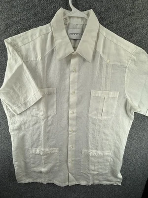Givenchy Short Sleeve Monsieur Linen Polyester Large White Mens Solid Shirt - Image 1 of 4