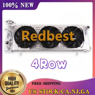 4ROWS RADIATOR+SHROUD+FAN FIT 84-01 JEEP CHEROKEE XJ/WAGONEER/COMANCHE 2.5L/4.0L - Image 1 of 4