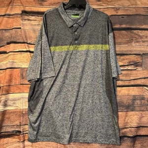 PGA Tour Polo Shirt 3XL Large Gray Men’s Golf Pro Series Short Sleeve Green - Picture 1 of 8