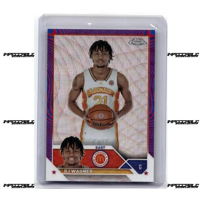2023 Topps Chrome McDonald's A/A - Blue/Fuchsia #59 DJ Wagner Rookie /125 - Image 1 of 2