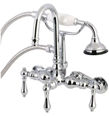 Kingston Brass AE302T1 Vintage Wall Mounted Clawfoot Tub Filler - Chrome - Image 1 of 4