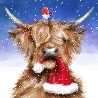 Christmas Cards Cats Protection 2025 Highland Christmas pack of 10 and Envelopes