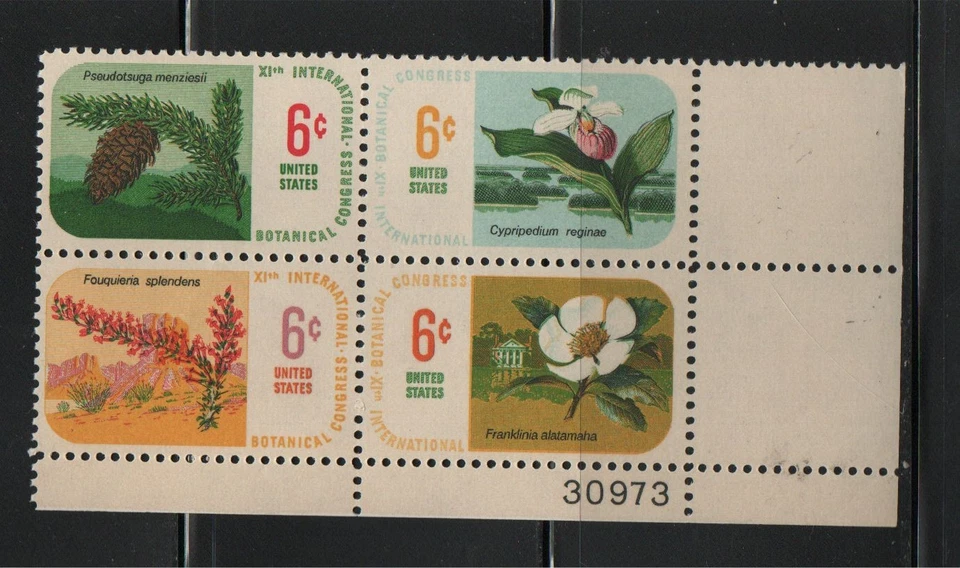U.S. 1969 Botanical Congress 6 cent Mint MNH Plate Line Block Scott # 1379a .. - Image 1 of 1