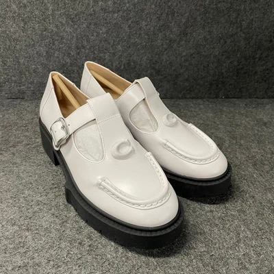 COACH Liv Leather Mary Jane Shoe Women's Size US 6 B Optic White - Image 1 of 4
