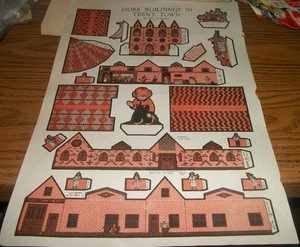 Lot of ~2~ Buildings for Teeny Town Paper Dolls Uncut Punch Judy/Church & More - Picture 1 of 4