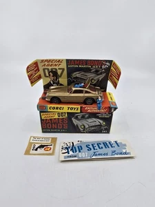 Corgi 261. James Bond Aston Martin. Original Version 1960's Gold Aston Martin - Picture 1 of 19