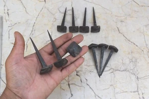 Hand forged iron blacksmith Vintage furniture Door Gate nails House Decor 10 Pcs - Picture 1 of 6
