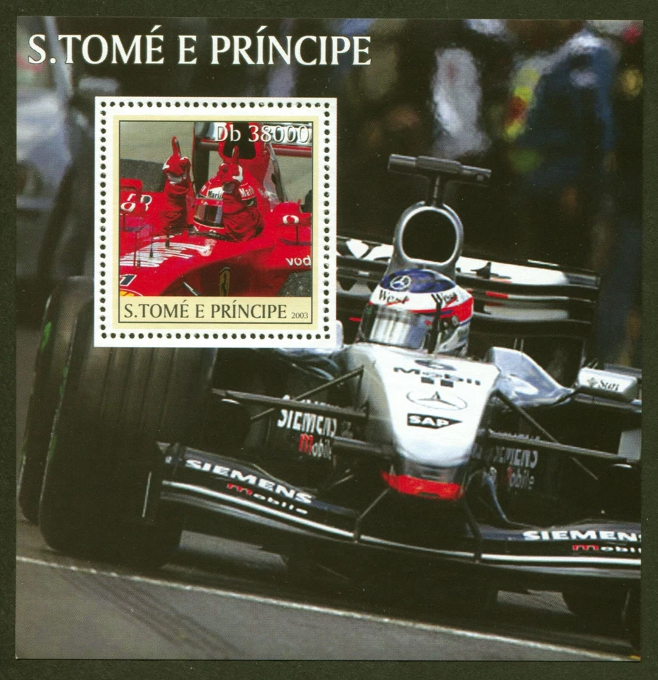 St. Thomas & Prince Is. Scott# 1552, Formula 1 Auto Racing - VF MNH Souv. Sheet - Image 1 of 1