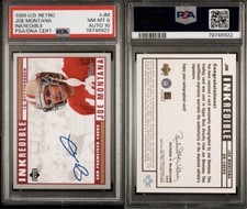 🔥 JOE MONTANA Autographed 1999 UPPER DECK RETRO INKREDIBLE  PSA 10 None Higher