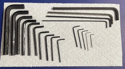 HEX KEYS  Short=15 Long= 4 Arm Hex Allen Key Wrench Set 19 Sizes in SAE - Image 1 of 4