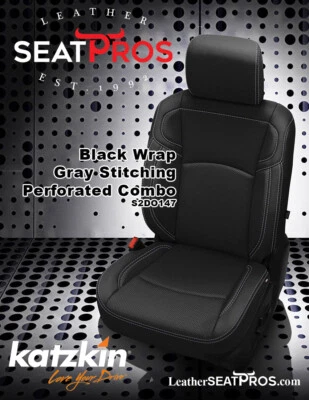 Fundas de asiento de cuero para Dodge Ram 2019 2020 2021 doble cabina 2500 DJ D2 negro gris Foto 1 de 4