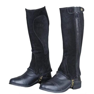 Shires (9721BLKXL) Moretta Suede Half Chaps - Adult - Picture 1 of 4